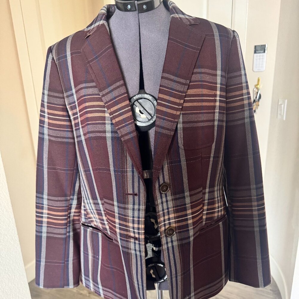 Tommy Hilfiger Women's Plaid Jacket - suede elbow patches